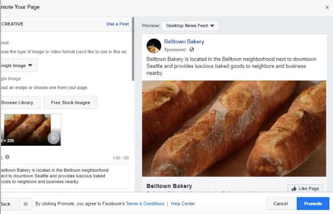 Tampilan workspace Guided Project Facebook Marketing Coursera 2