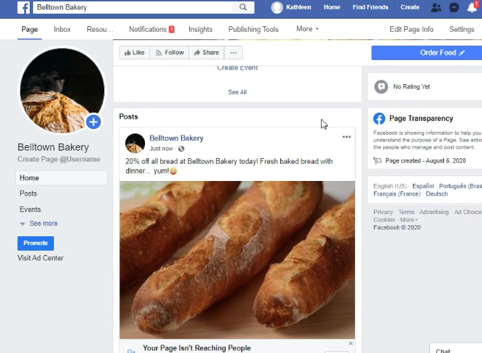 Tampilan workspace Guided Project Facebook Marketing Coursera 5